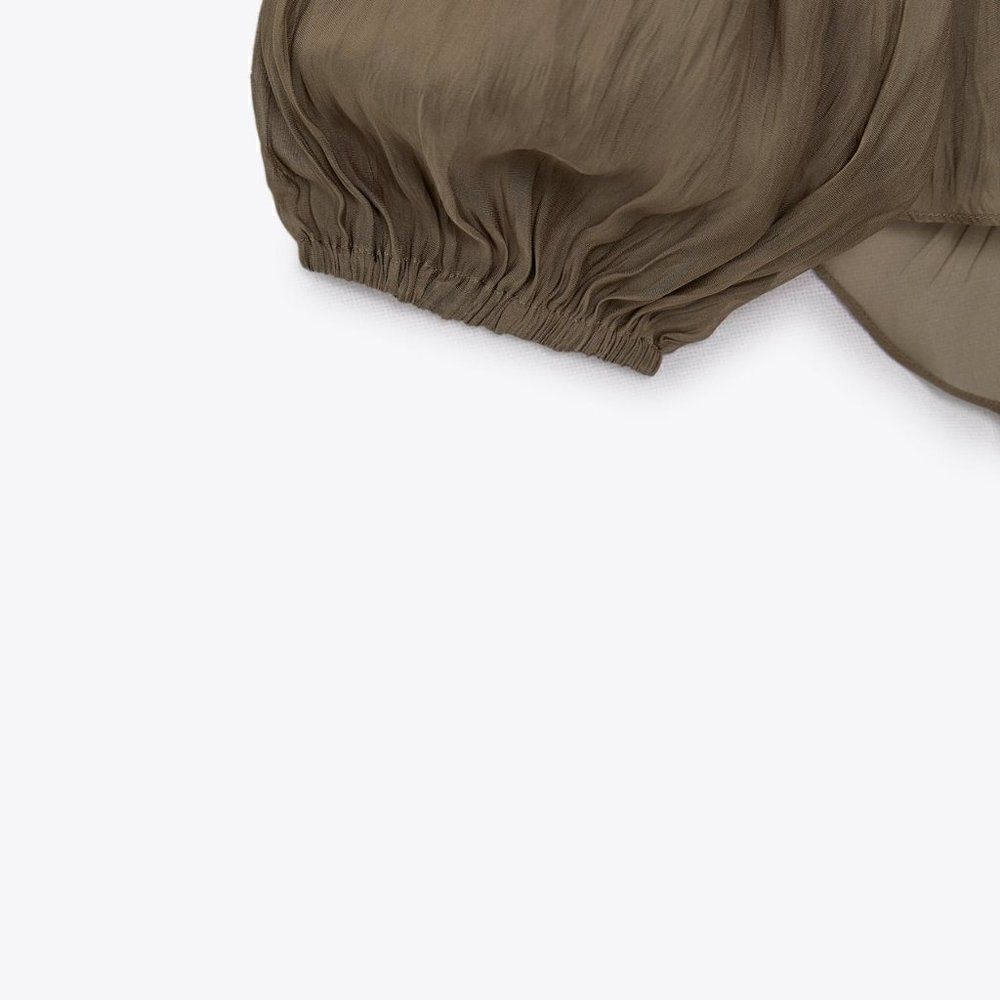 ZARA SEMI-SHEER FLUID BLOUSE - Picture 4 of 12
